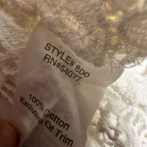 EUC CABI Women’s Cream Macrame Lace Peplum Full Zip Sleeveless Blouse Top Size S - Picture 7 of 9